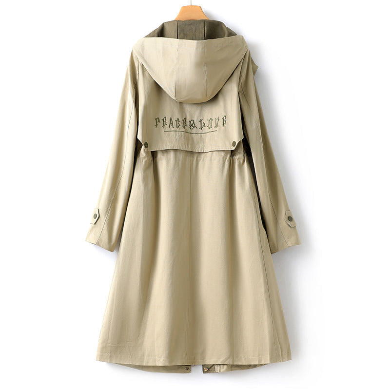 Black Trench Coat Women – Cozy Chic with Drawstring Waist 3