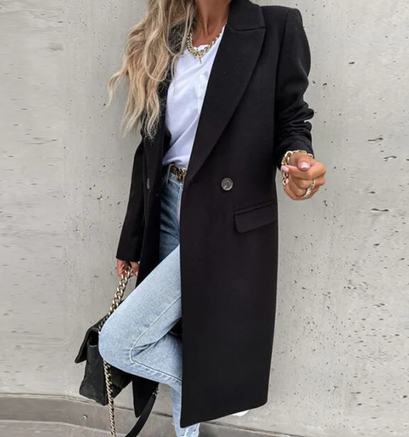 Black Trench Coat Women – Elegant Design with Waist-Cinching Belt 9