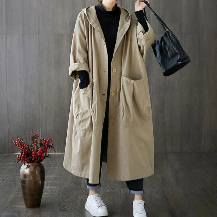 Black Trench Coat Women – Oversized Style for Cozy Fall & Winter 1
