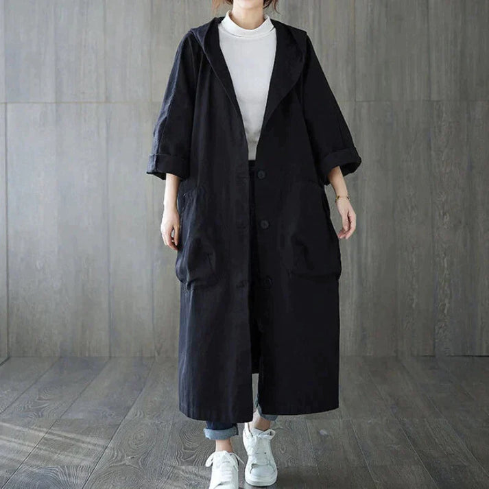 Black Trench Coat Women – Oversized Style for Cozy Fall & Winter 3