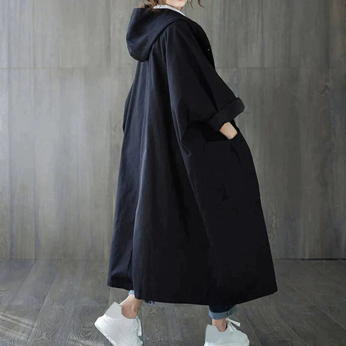 Black Trench Coat Women – Oversized Style for Cozy Fall & Winter 4