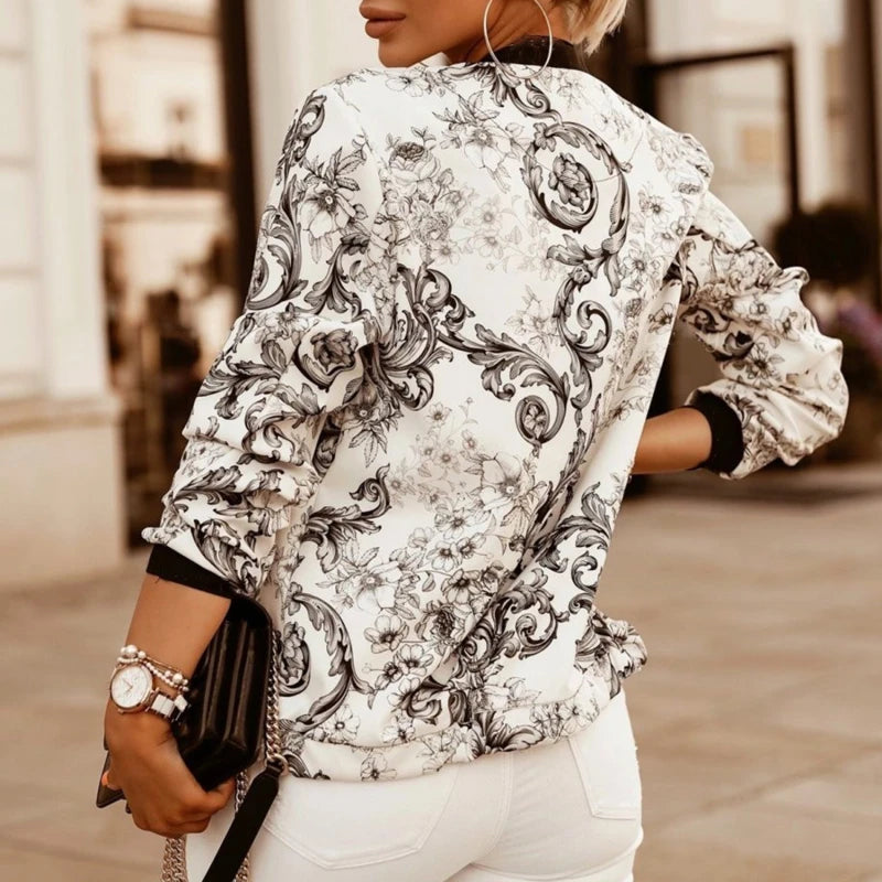 Floral Bomber Jacket – Lightweight & Relaxed Fit for Casual Style 8