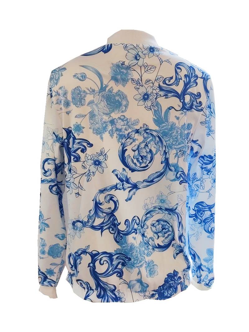 Floral Bomber Jacket – Slim Fit Design for Effortless Style 2
