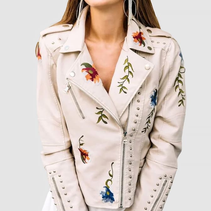 Floral PU Leather Jacket – Chic Spring Style for Women 5