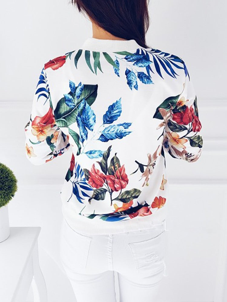 Floral Print Bomber Jacket – Comfortable Layering for Women 5