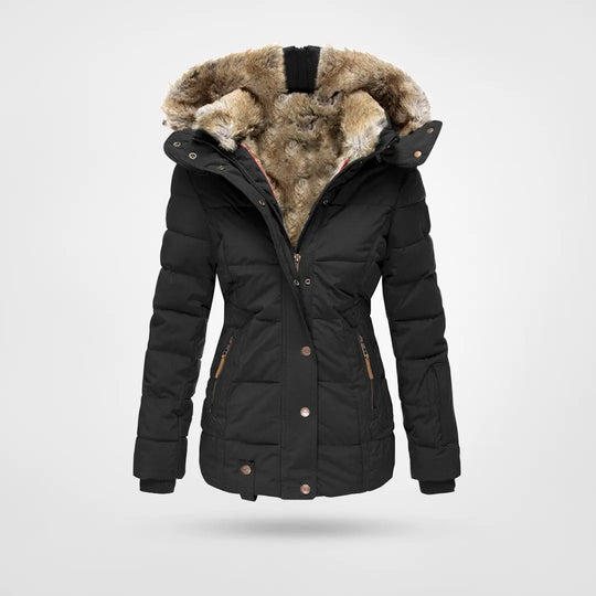Fur-Collar Zip-Up Jacket – Stylish Warmth for Winter Outings 0