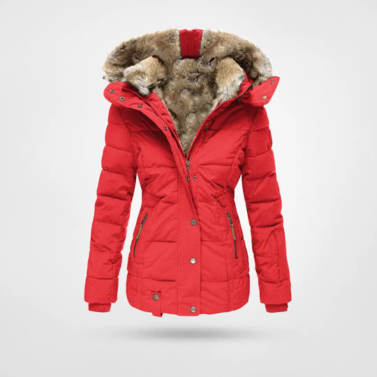 Fur-Collar Zip-Up Jacket – Stylish Warmth for Winter Outings 1