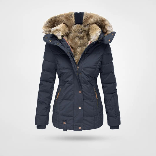 Fur-Collar Zip-Up Jacket – Stylish Warmth for Winter Outings 3