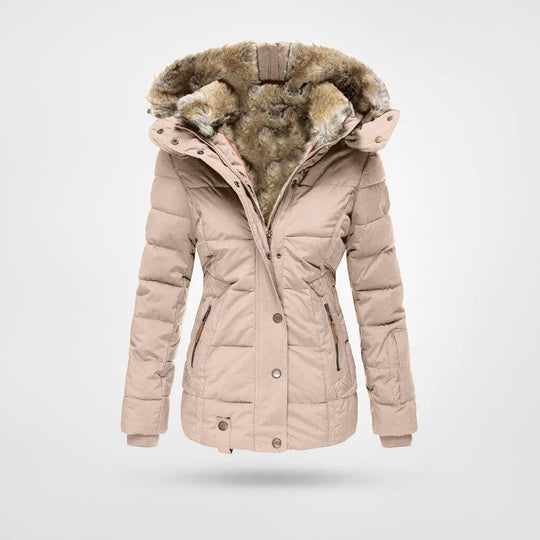 Fur-Collar Zip-Up Jacket – Stylish Warmth for Winter Outings 4