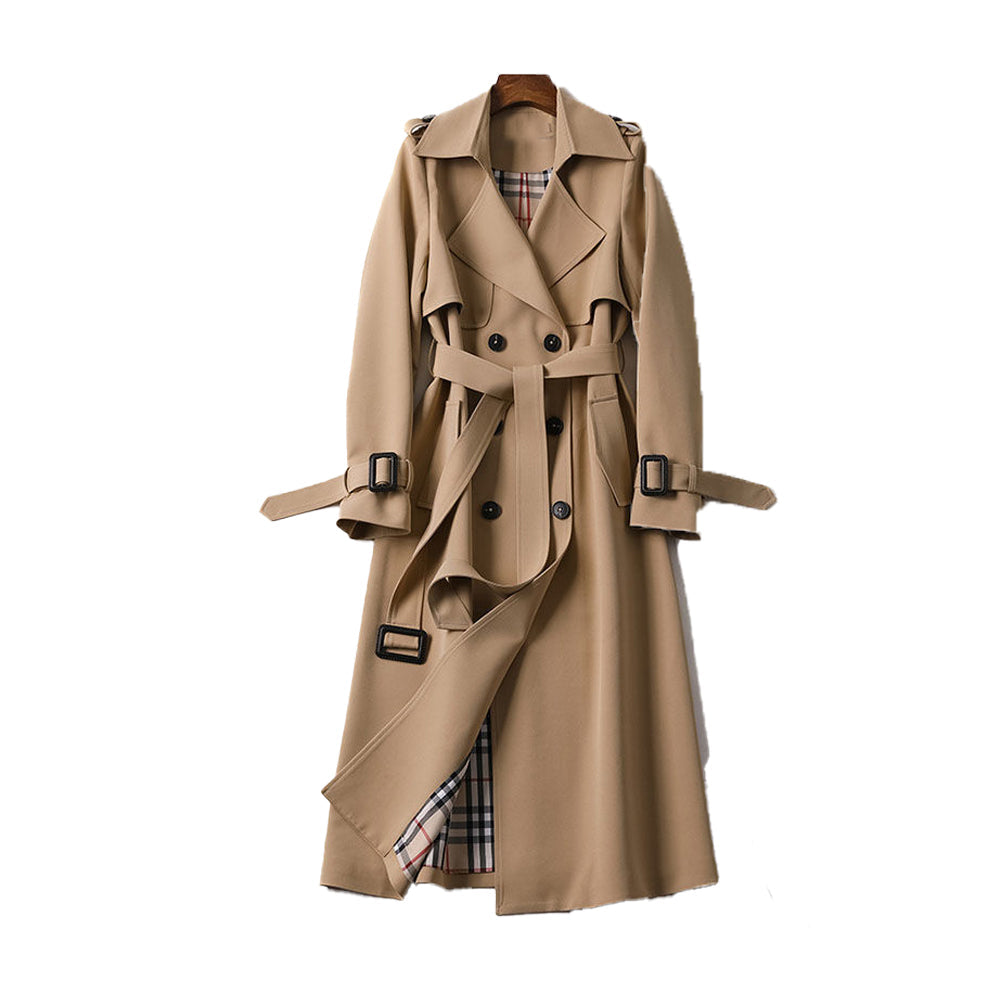 Ladies Trench Coat – Elegant Double Button for All Seasons 0