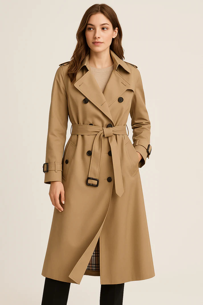Ladies Trench Coat – Elegant Double Button for All Seasons 1
