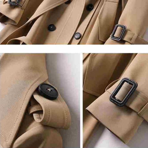 Ladies Trench Coat – Elegant Double Button for All Seasons 7