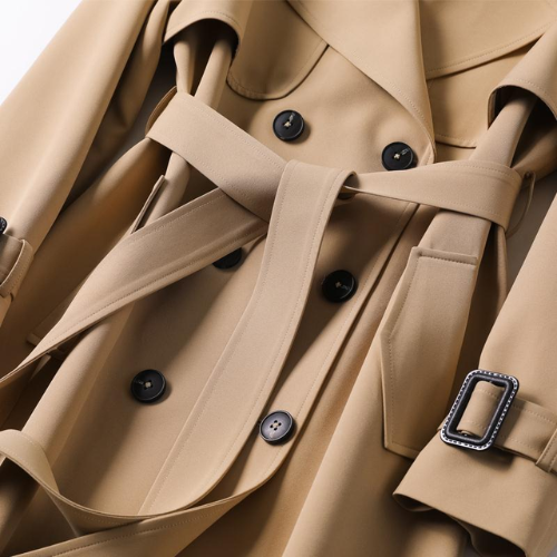 Ladies Trench Coat – Elegant Double Button for All Seasons 8