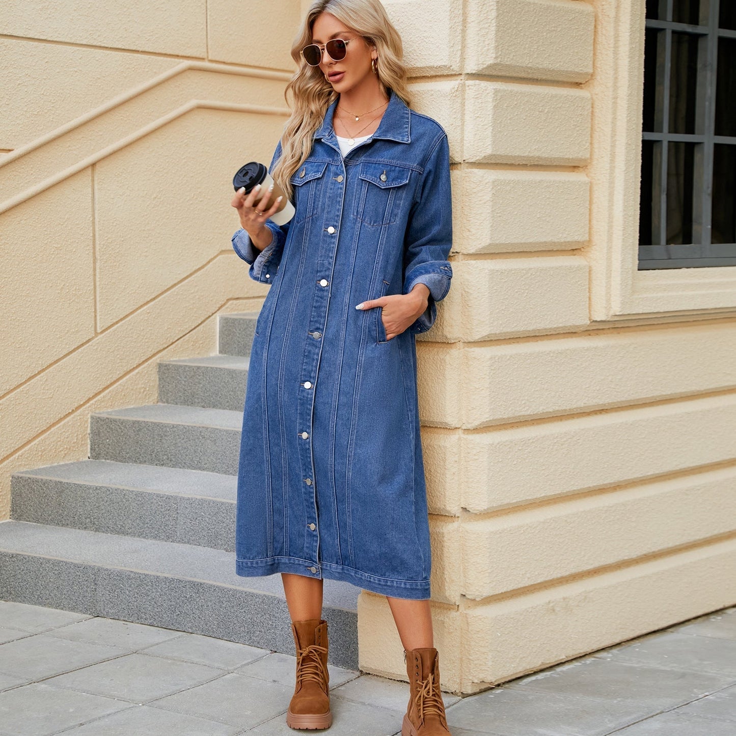 Long Denim Jacket – Chic Layering for Effortless Style 1