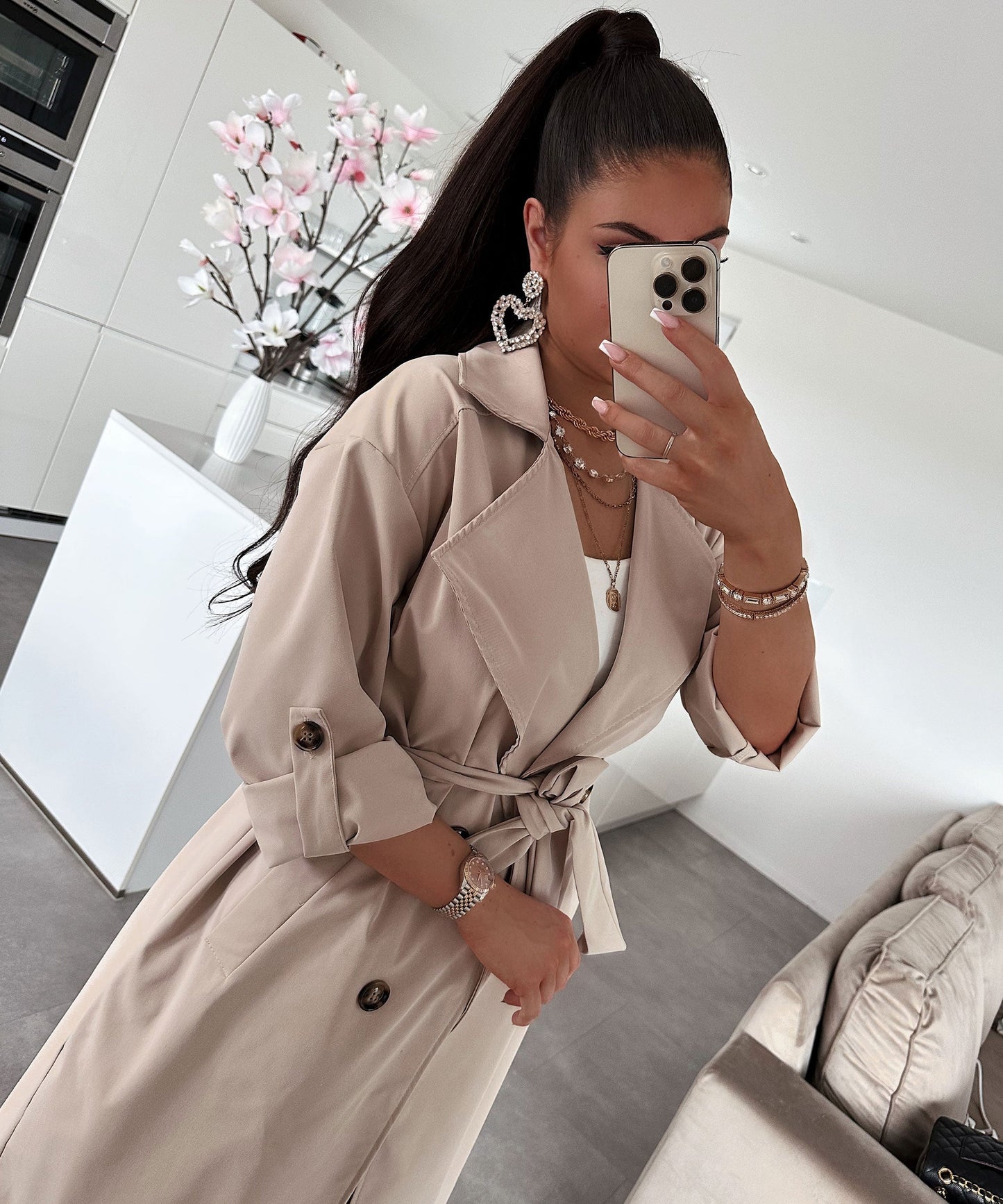 Women's Belted Windbreaker Jacket – Chic Style for Breezy Days 7
