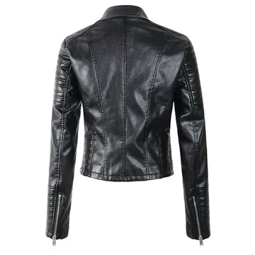 Women's Biker Jacket – Asymmetrical Zip for Edgy Style 1