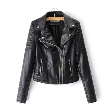Women's Biker Jacket – Asymmetrical Zip for Edgy Style 2