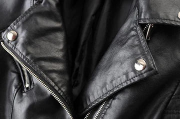 Women's Biker Jacket – Asymmetrical Zip for Edgy Style 6
