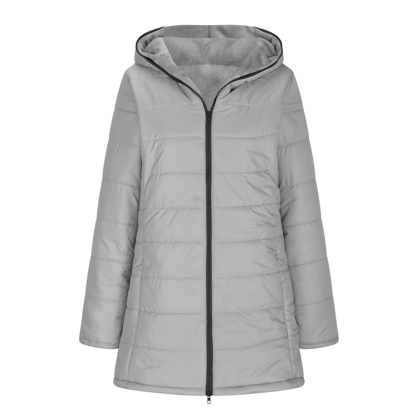 Women's Black Puffer Jacket – Cozy Plush Lining for Winter Warmth 8
