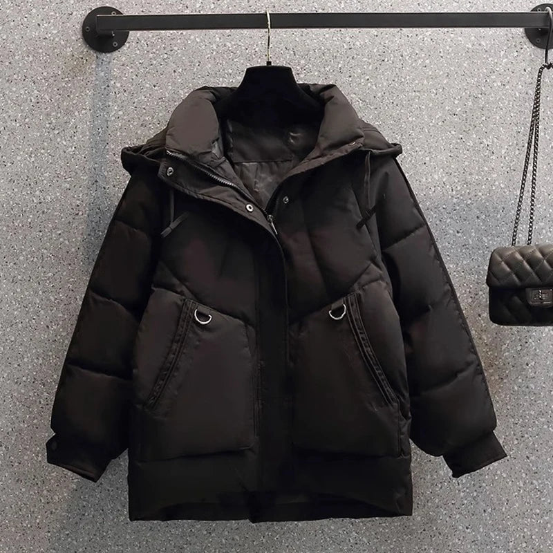 Women's Black Puffer Jacket – Cozy Quilted Warmth for Winter 2