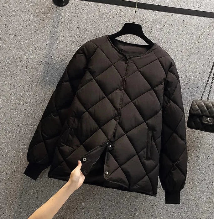 Women's Checked Quilted Jacket – Cozy Style for Every Occasion 1