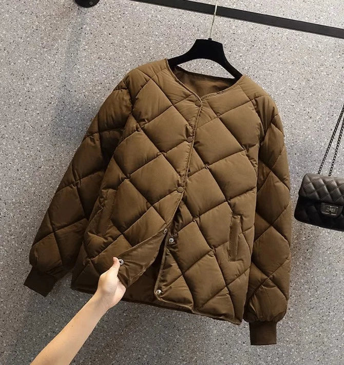 Women's Checked Quilted Jacket – Cozy Style for Every Occasion 2