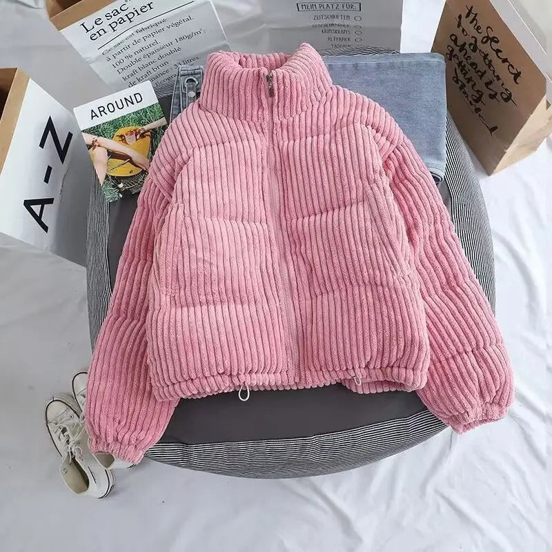 Women's Corduroy Jacket – Cozy Mock Neck for Winter Warmth 1