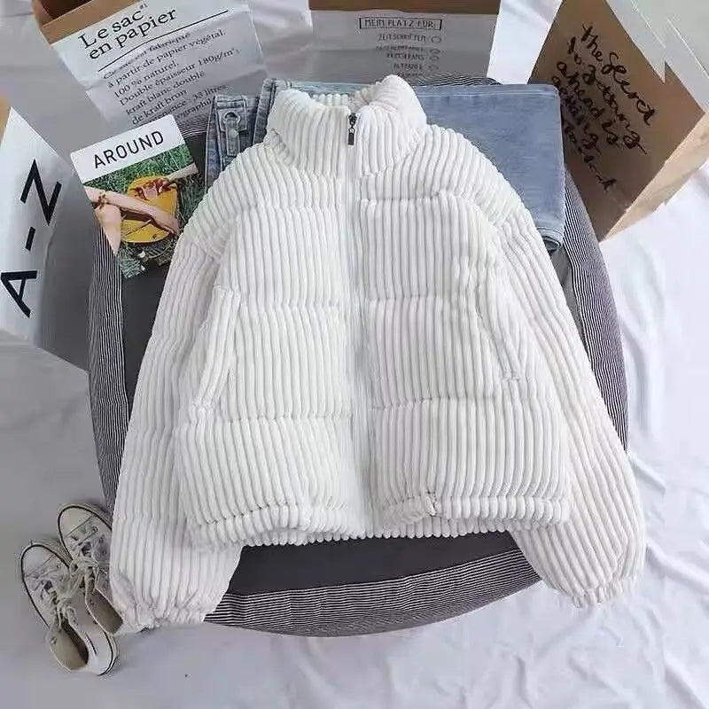 Women's Corduroy Jacket – Cozy Mock Neck for Winter Warmth 2