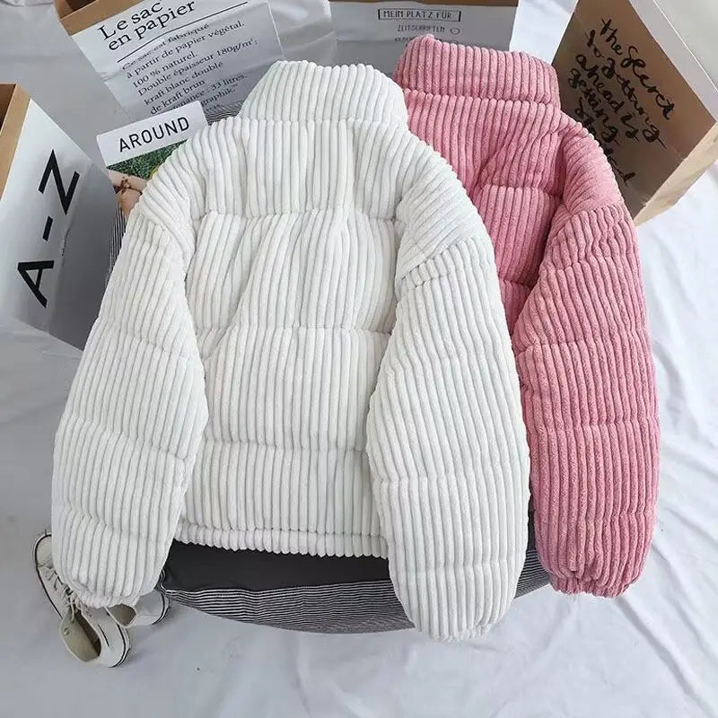 Women's Corduroy Jacket – Cozy Mock Neck for Winter Warmth 4