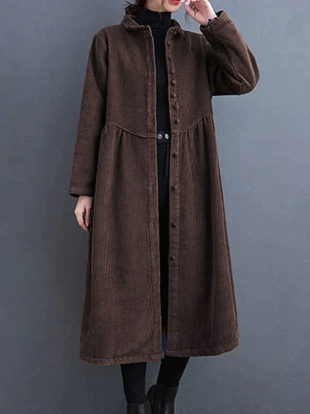 Women's Corduroy Long Coat – Cozy Chic for Winter Days 2