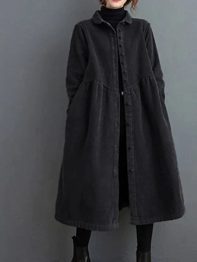 Women's Corduroy Long Coat – Cozy Chic for Winter Days 3