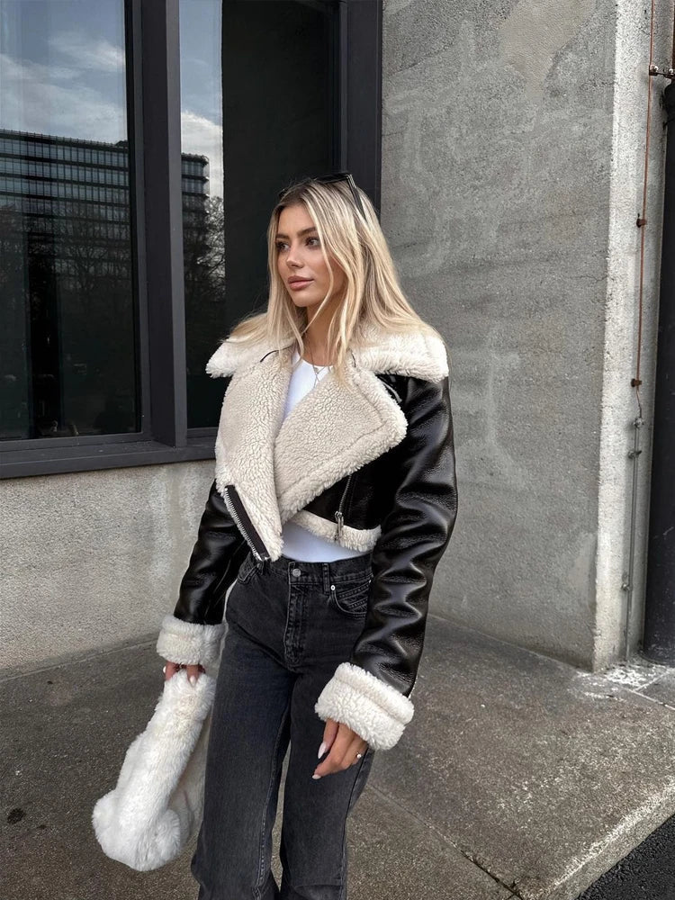 Women's Cropped Leather Jacket – Edgy Style & All-Day Comfort 0