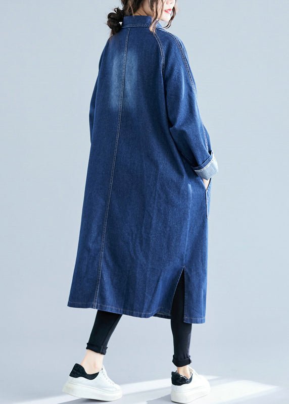 Women’s Denim Coat – Relaxed Fit with Notched Collar & Pockets 3