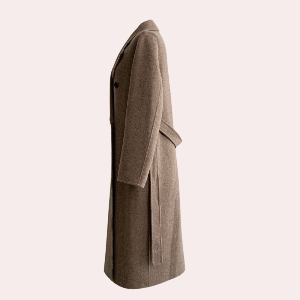 Women's Double-Breasted Overcoat – Chic Belted Design for Fall 3