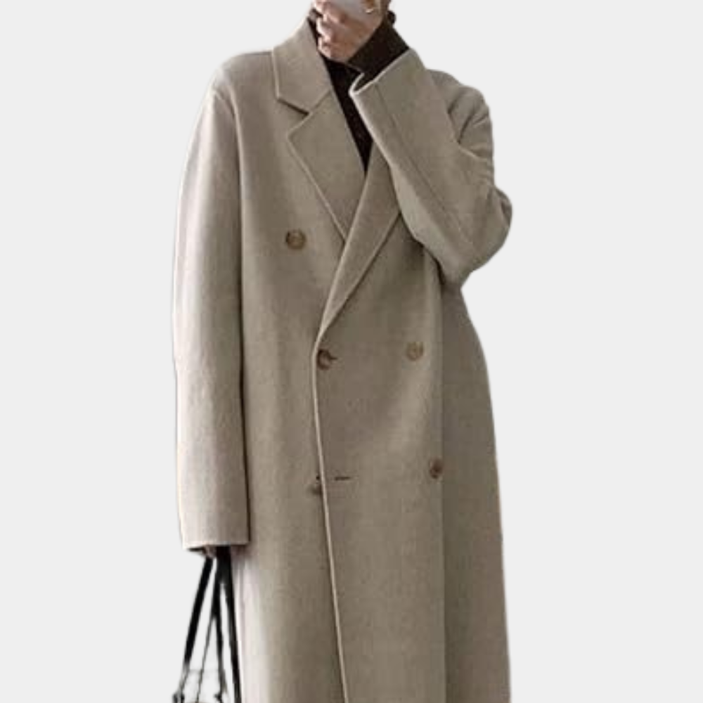 Women's Double-Breasted Overcoat – Chic Belted Design for Fall 5