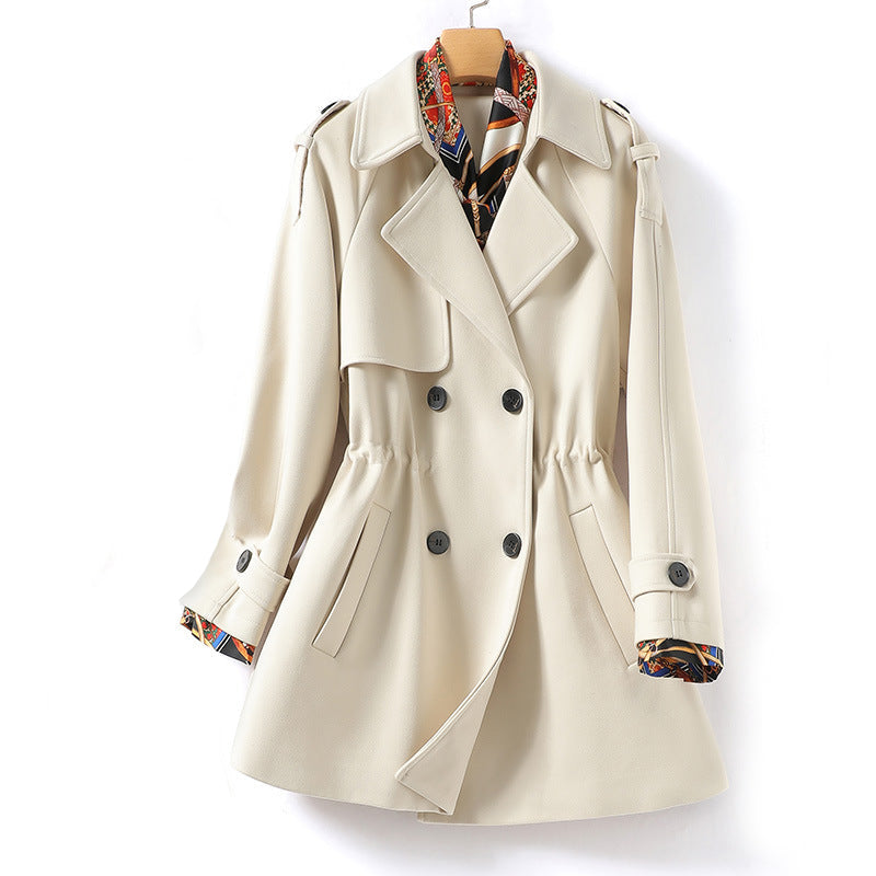 Women's Double-Breasted Scarf Coat – Chic Warmth & Style 0