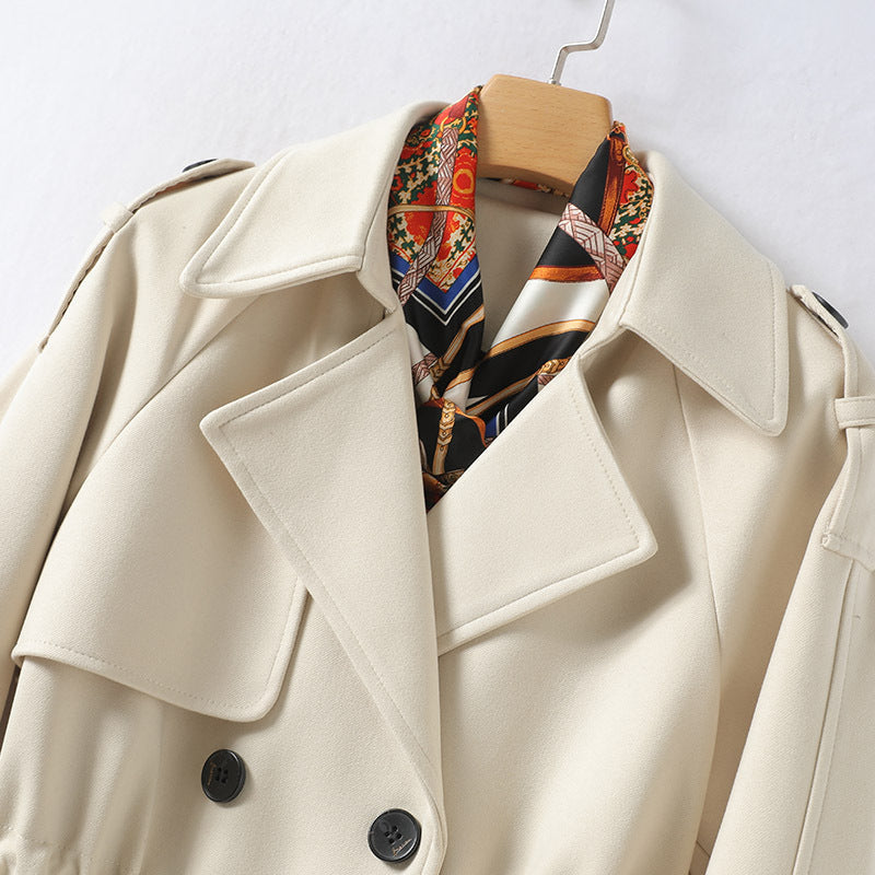 Women's Double-Breasted Scarf Coat – Chic Warmth & Style 2