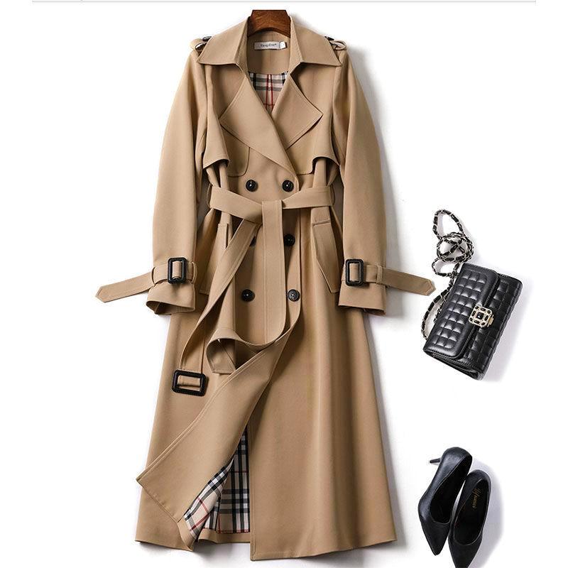 Women's Double-Breasted Trench Coat – Chic Long Jacket for All Occasions 1