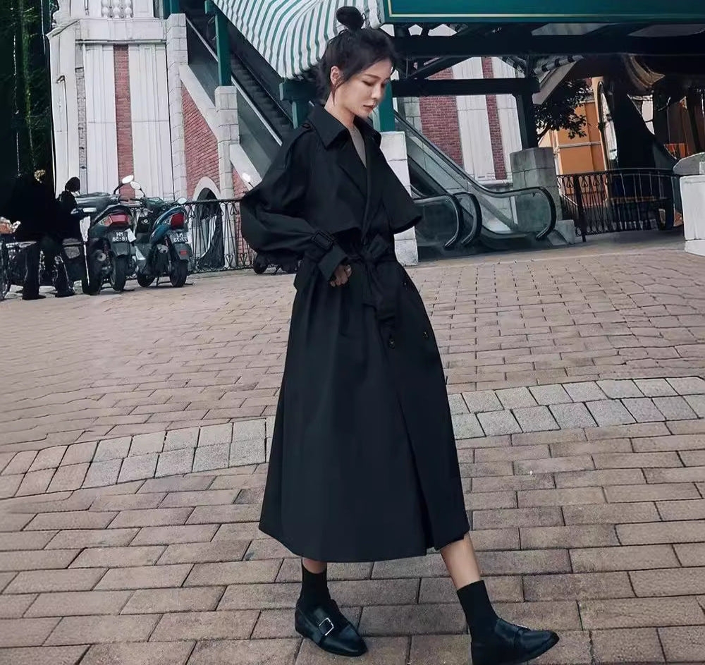Women's Double-Breasted Trench Coat – Elegant Fall Layering 1