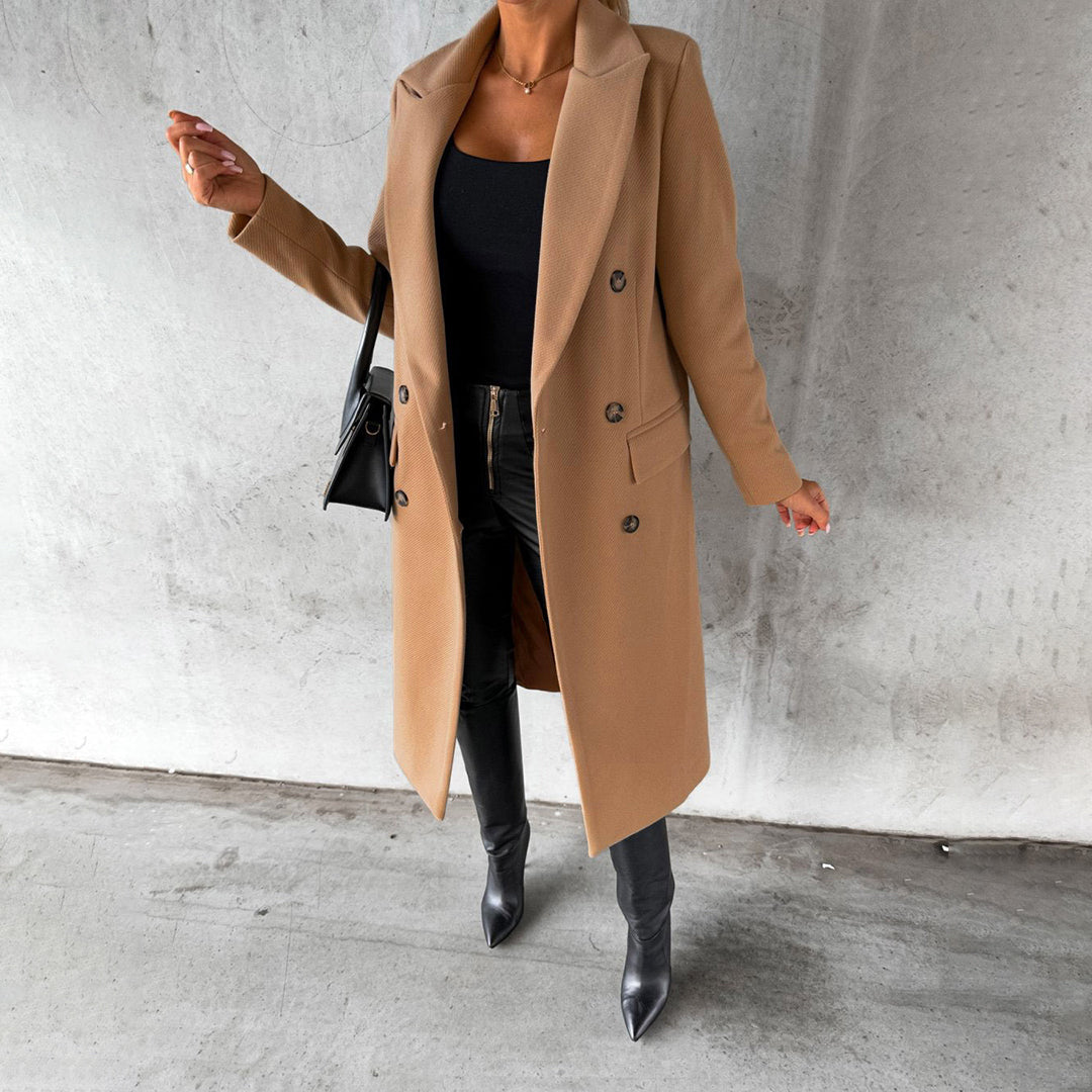Women's Double-Breasted Trench Coat – Elegant Warmth for Winter 2