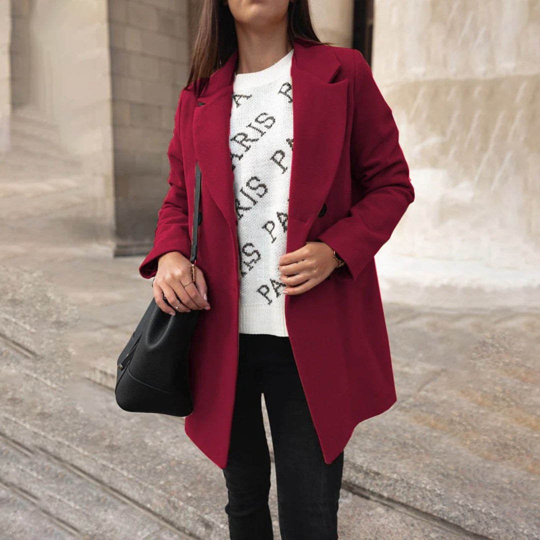 Women's Double-Breasted Wool Coat – Elegant Style for Cold Days 2