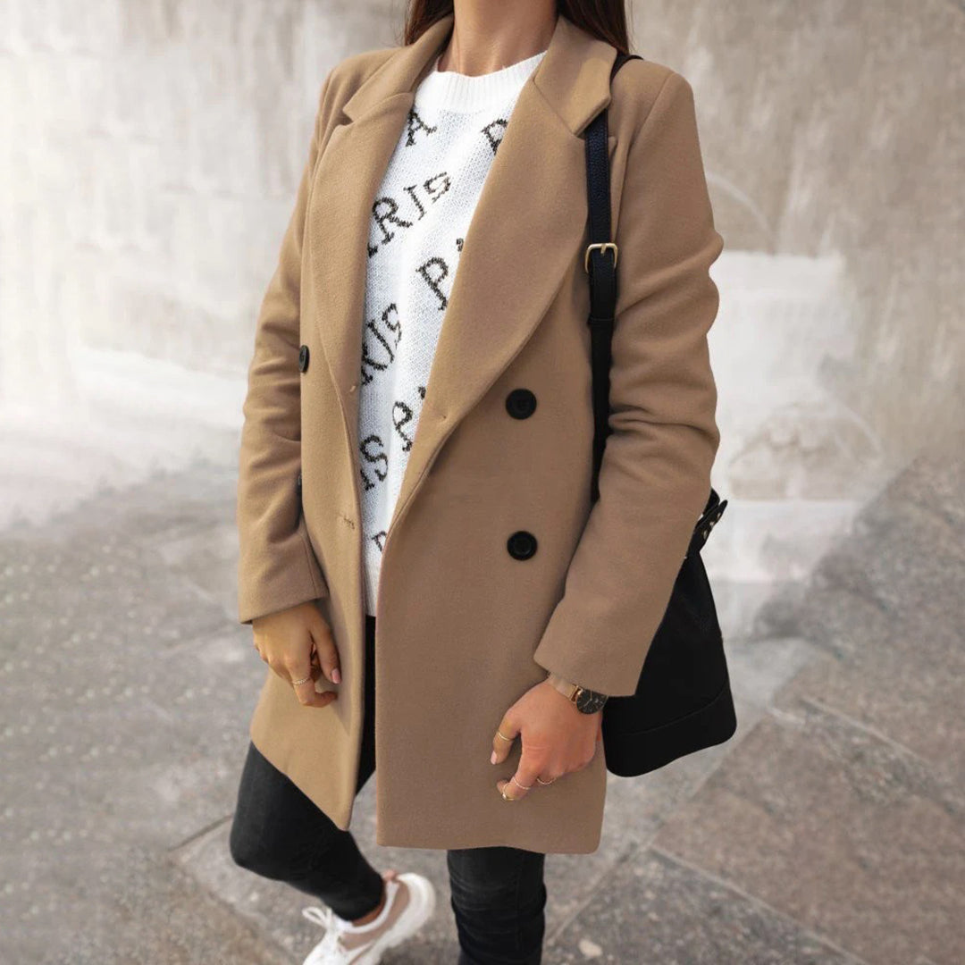 Women's Double-Breasted Wool Coat – Elegant Style for Cold Days 3