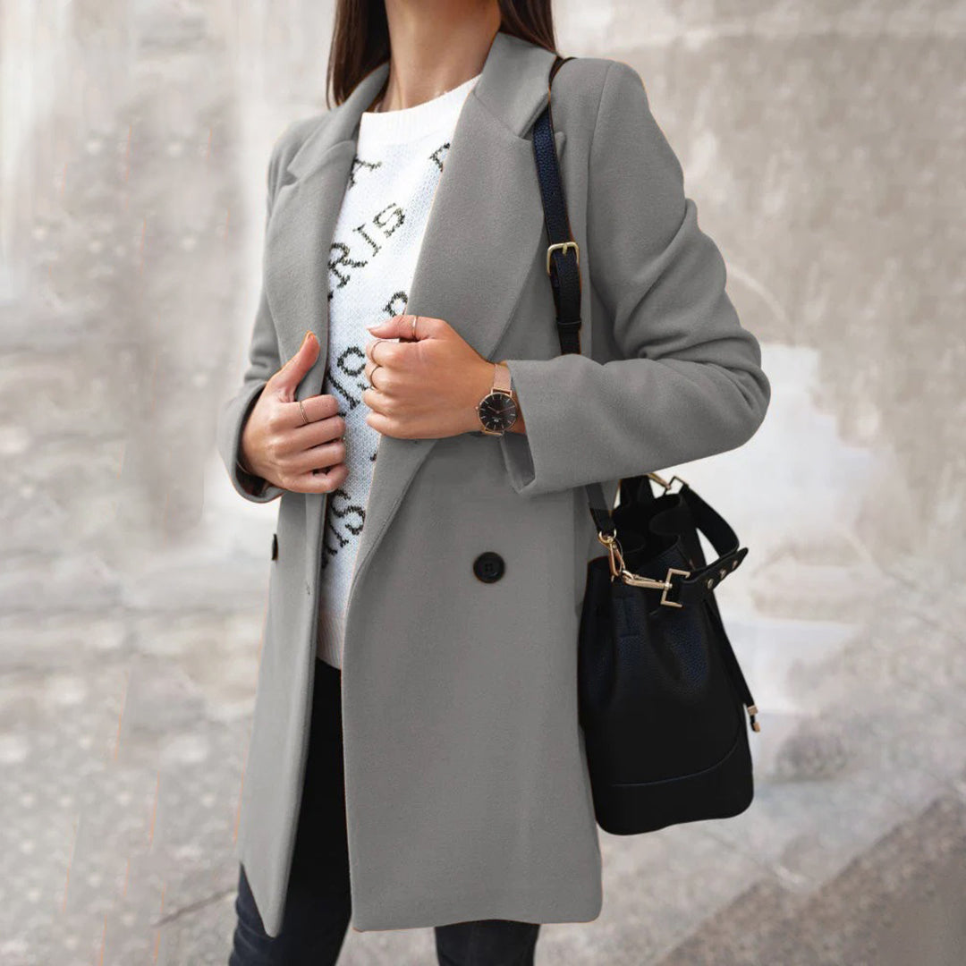 Women's Double-Breasted Wool Coat – Elegant Style for Cold Days 6