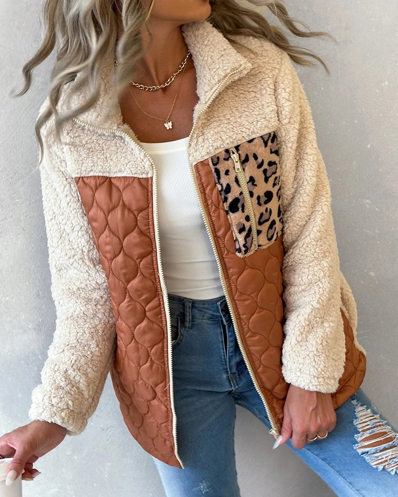 Women's Double-Sided Fleece Jacket – Cozy & Stylish Animal Print 1