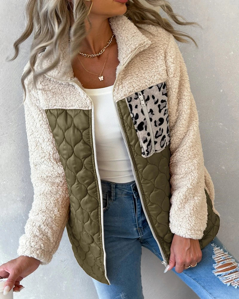 Women's Double-Sided Fleece Jacket – Cozy & Stylish Animal Print 3