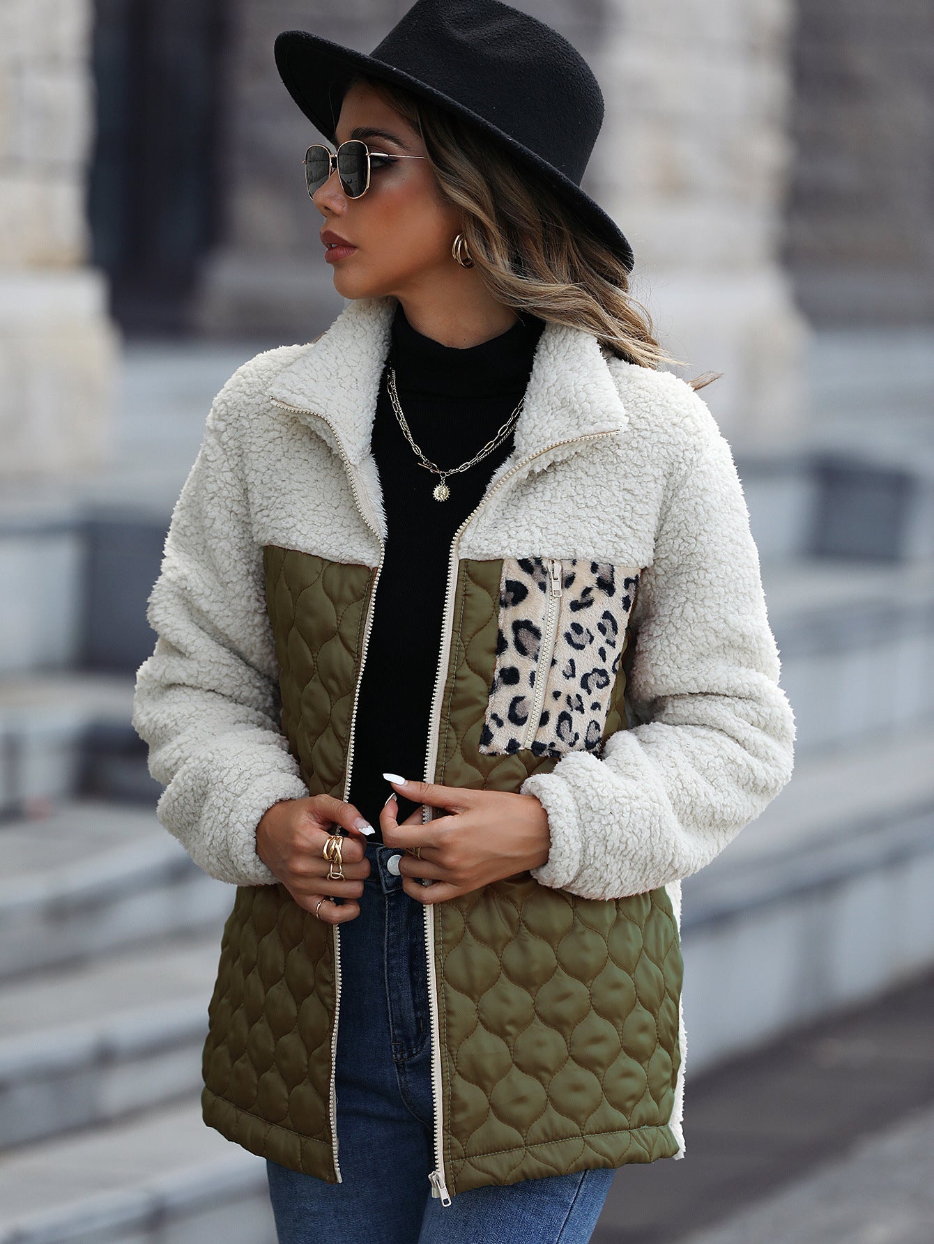 Women's Double-Sided Fleece Jacket – Cozy & Stylish Animal Print 4