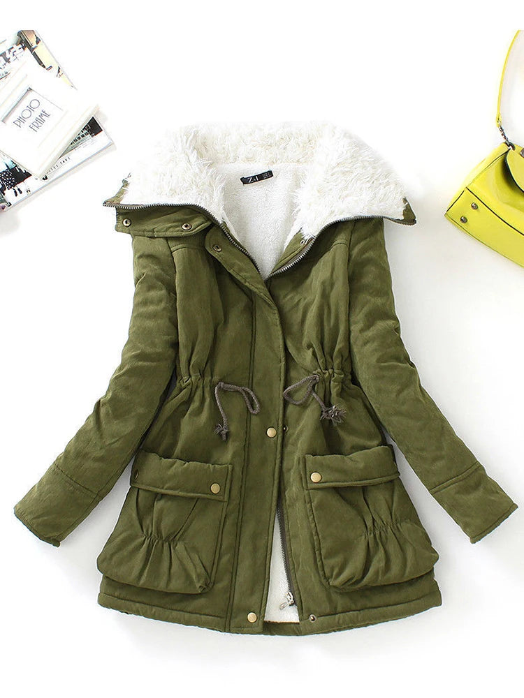 Women’s Faux Fur Lined Winter Coat – Adjustable Fit & Cozy Style 2