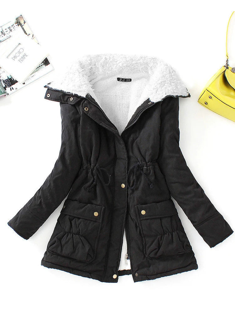Women’s Faux Fur Lined Winter Coat – Adjustable Fit & Cozy Style 4
