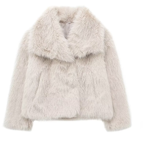 Women's Faux Fur Winter Coat – Elegant Oversized Collar Design 6