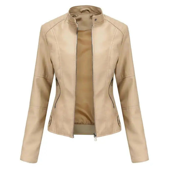 Women's Faux Leather Motorcycle Jacket – Chic & Versatile Style 1